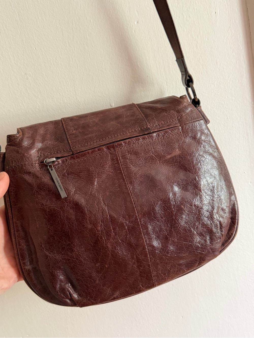 Claudio Ferrici Brown Leather Crossbody Saddle Bag - Picture 8 of 14